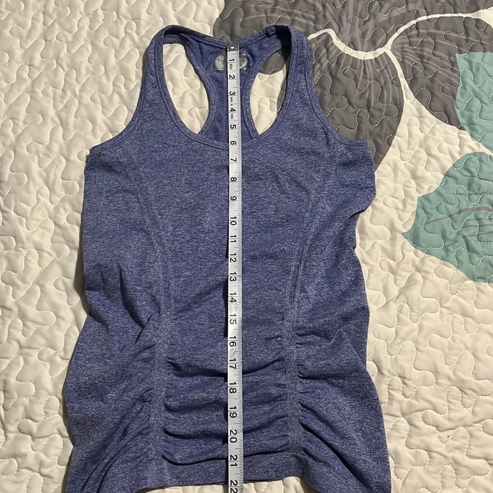 • Athleta Racerback Tank Top Fastest Track Ruched Blue - Picture 10 of 11